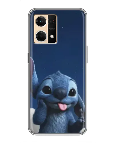 Чехол для OPPO Reno7 4G с картинкой «Стич в облаках» Чехол для OPPO Reno7 4G с картинкой «Стич в облаках»