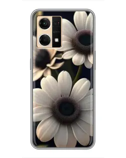 Чехол для OPPO Reno7 4G с картинкой «Белые маргаритки макро»