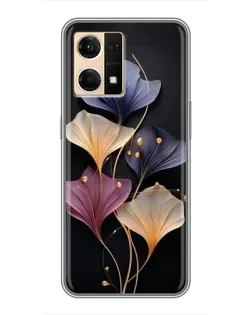 Чехол для OPPO Reno7 4G с картинкой «Лиловые цветы грации»