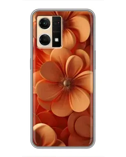 Чехол для OPPO Reno7 4G с картинкой «Оранжевый макро цветок»