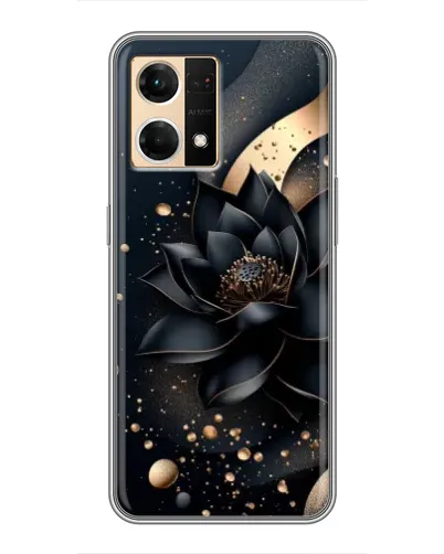 Чехол для OPPO Reno7 4G с картинкой «Черный лотос» Чехол для OPPO Reno7 4G с картинкой «Черный лотос»