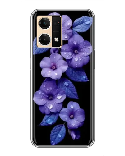 Чехол для OPPO Reno7 4G с картинкой «Фиолетовые цветы с росою» Чехол для OPPO Reno7 4G с картинкой «Фиолетовые цветы с росою»