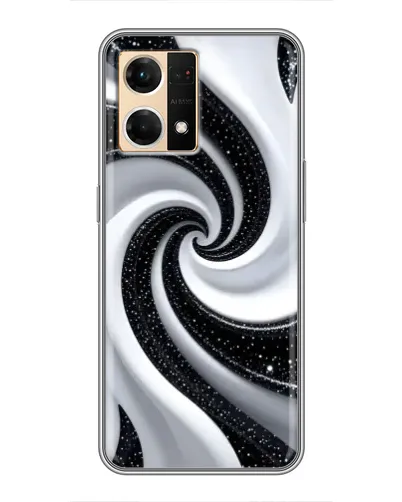 Чехол для OPPO Reno7 4G с картинкой «Черно-белая спираль»