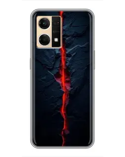 Чехол для OPPO Reno7 4G с картинкой «Kрасная лавовая трещина»