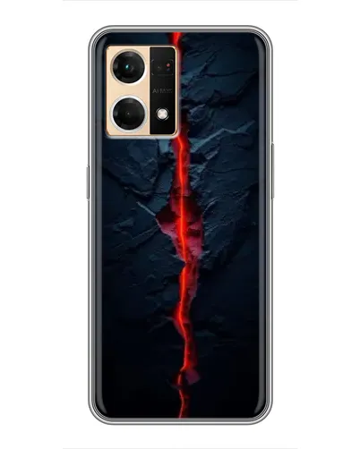 Чехол для OPPO Reno7 4G с картинкой «Kрасная лавовая трещина»