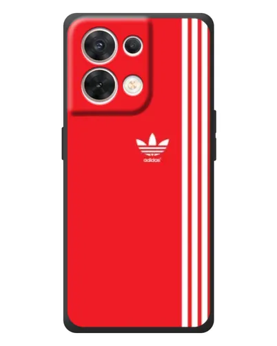 Чехол для OPPO Reno 8 5G с картинкой «Красный минимализм Adidas»