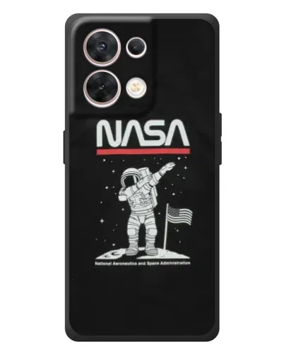 Чехол для OPPO Reno 8 5G с картинкой «NASA — шагаем по Луне»