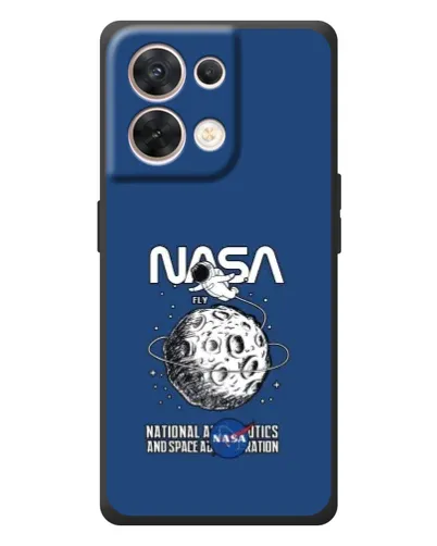 Чехол для OPPO Reno 8 5G с картинкой «NASA — лунная миссия»