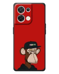 Чехол для OPPO Reno 8 5G с картинкой «Bored Ape — красный фон»