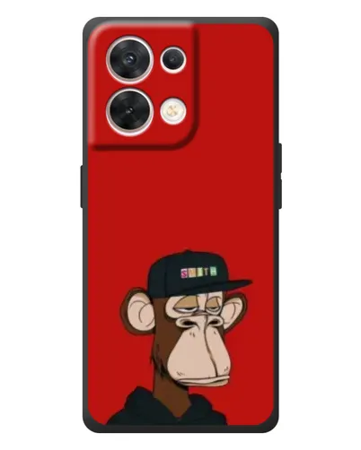 Чехол для OPPO Reno 8 5G с картинкой «Bored Ape — красный фон» Чехол для OPPO Reno 8 5G с картинкой «Bored Ape — красный фон»