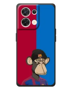 Чехол для OPPO Reno 8 5G с картинкой «Bored Ape — фанат Барсы»