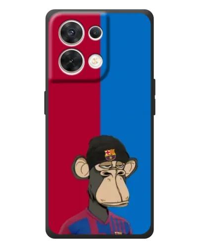 Чехол для OPPO Reno 8 5G с картинкой «Bored Ape — фанат Барсы» Чехол для OPPO Reno 8 5G с картинкой «Bored Ape — фанат Барсы»