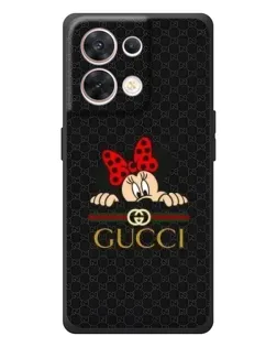 Чехол для OPPO Reno 8 5G с картинкой «Минни Маус Gucci — черный»