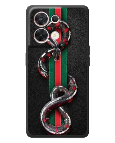 Чехол для OPPO Reno 8 5G с картинкой «Gucci — змея на полосе» Чехол для OPPO Reno 8 5G с картинкой «Gucci — змея на полосе»