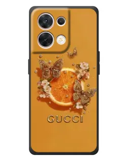 Чехол для OPPO Reno 8 5G с картинкой «Gucci — золотые бабочки»