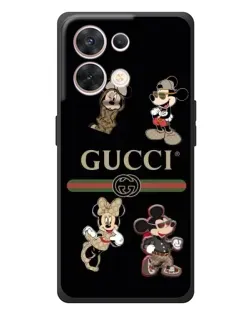 Чехол для OPPO Reno 8 5G с картинкой «Gucci — герои Disney и монограмма»