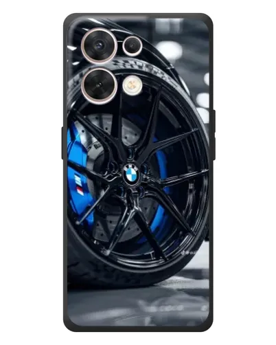 Чехол для OPPO Reno 8 5G с картинкой «Колесо BMW вблизи»
