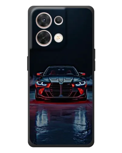 Чехол для OPPO Reno 8 5G с картинкой «BMW на мокрой дороге»