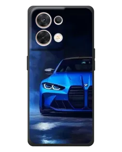 Чехол для OPPO Reno 8 5G с картинкой «Голубая BMW M4»