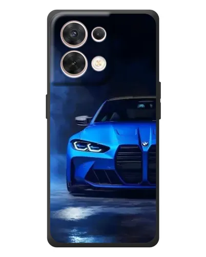 Чехол для OPPO Reno 8 5G с картинкой «Голубая BMW M4»