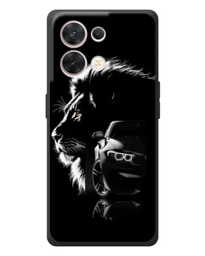 Чехол для OPPO Reno 8 5G с картинкой «BMW и лев»
