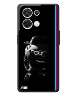 Чехол для OPPO Reno 8 5G с картинкой «Силуэт BMW в темноте»