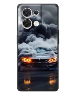 Чехол для OPPO Reno 8 5G с картинкой «BMW в дыму»