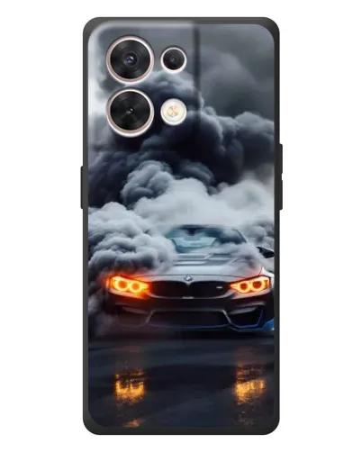 Чехол для OPPO Reno 8 5G с картинкой «BMW в дыму»