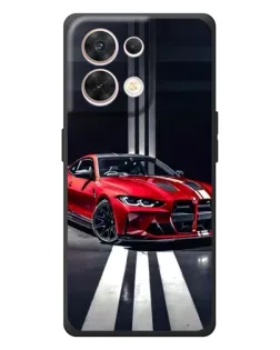 Чехол для OPPO Reno 8 5G с картинкой «Красная BMW на дороге»