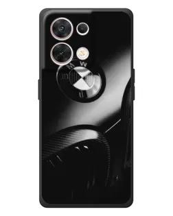 Чехол для OPPO Reno 8 5G с картинкой «Эмблема BMW — макро»