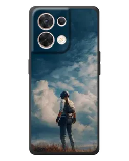Чехол для OPPO Reno 8 5G с картинкой «Герой PUBG на скале»