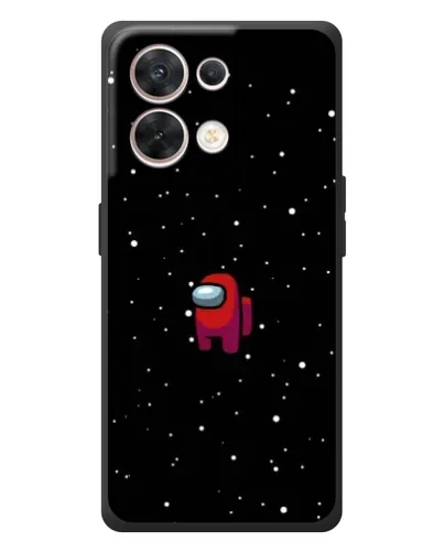 Чехол для OPPO Reno 8 5G с картинкой «Красный Among Us»