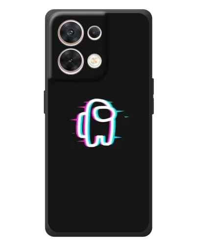Чехол для OPPO Reno 8 5G с картинкой «Among Us неон»