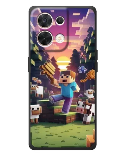 Чехол для OPPO Reno 8 5G с картинкой «Стив на ферме»