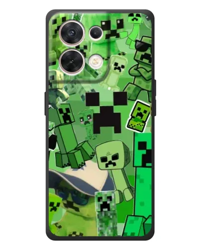 Чехол для OPPO Reno 8 5G с картинкой «Криперы Minecraft»