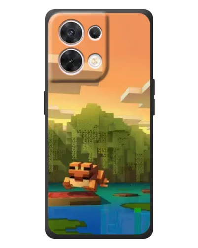 Чехол для OPPO Reno 8 5G с картинкой «Майнкрафт закат солнца»