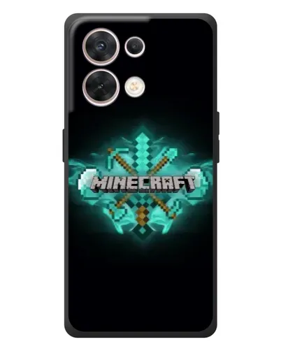 Чехол для OPPO Reno 8 5G с картинкой «Minecraft Diamond лого»