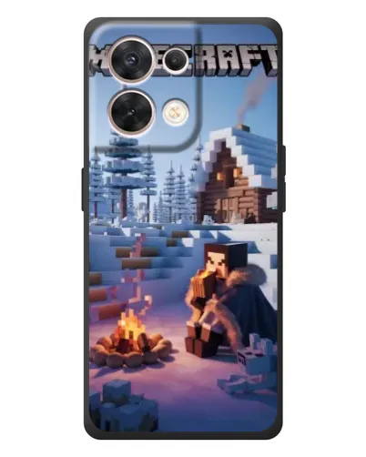 Чехол для OPPO Reno 8 5G с картинкой «Зимний Minecraft»
