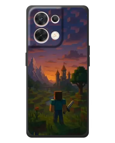 Чехол для OPPO Reno 8 5G с картинкой «Стив у башни»