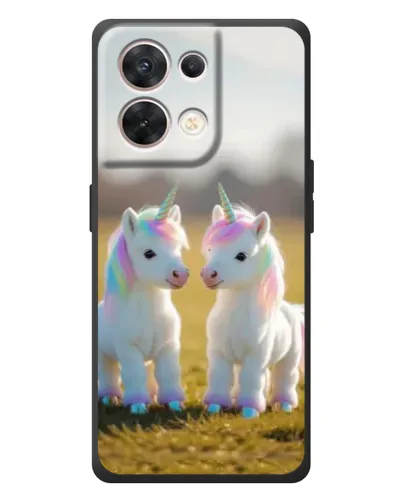 Чехол для OPPO Reno 8 5G с картинкой «Пара единорогов»