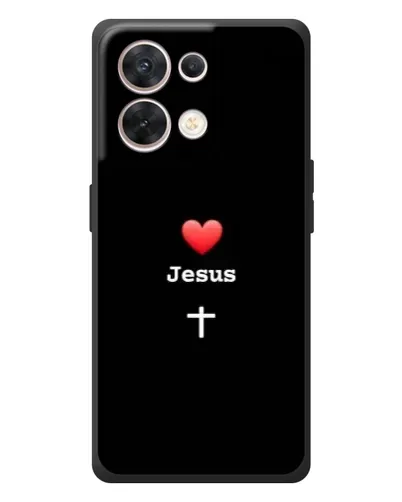 Чехол для OPPO Reno 8 5G с картинкой «Сердце - Jesus» Чехол для OPPO Reno 8 5G с картинкой «Сердце - Jesus»