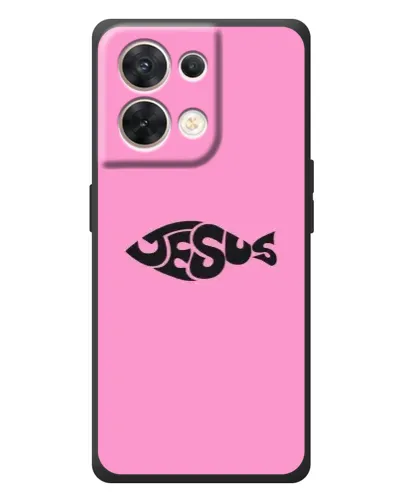 Чехол для OPPO Reno 8 5G с картинкой «Розовый символ Jesus» Чехол для OPPO Reno 8 5G с картинкой «Розовый символ Jesus»