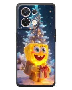 Чехол для OPPO Reno 8 5G с картинкой «Рождественский Спанч Боб»