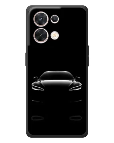 Чехол для OPPO Reno 8 5G с картинкой «Силуэт Tesla Night»