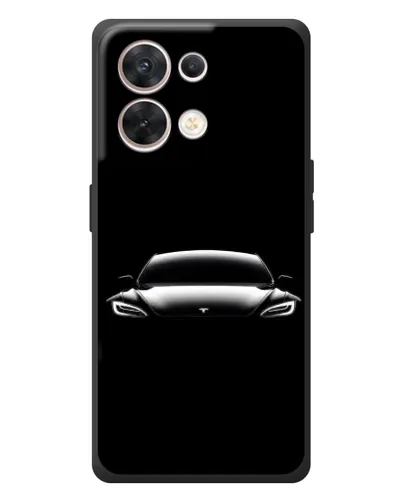 Чехол для OPPO Reno 8 5G с картинкой «Фары Tesla Night»