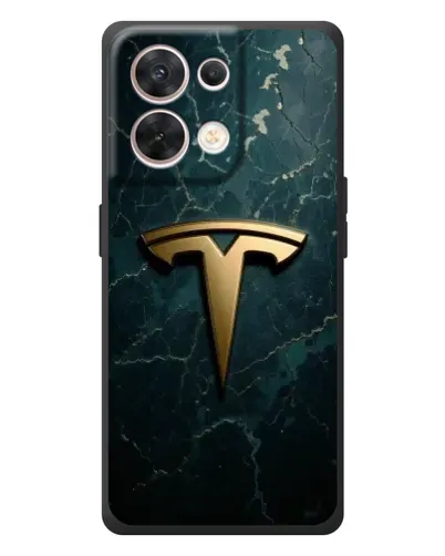Чехол для OPPO Reno 8 5G с картинкой «Мраморная Tesla Gold»