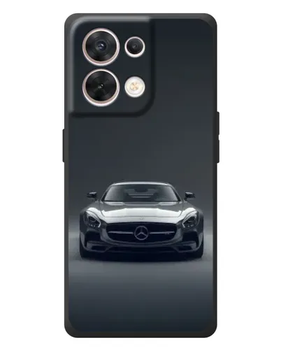 Чехол для OPPO Reno 8 5G с картинкой «Mercedes на черном»