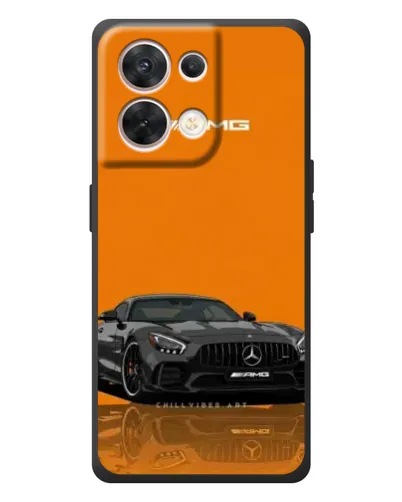Чехол для OPPO Reno 8 5G с картинкой «Оранжевый Mercedes AMG»