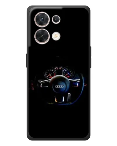 Чехол для OPPO Reno 8 5G с картинкой «Салон Audi — руль»