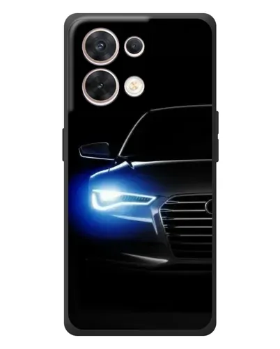 Чехол для OPPO Reno 8 5G с картинкой «Неоновый взгляд Audi»